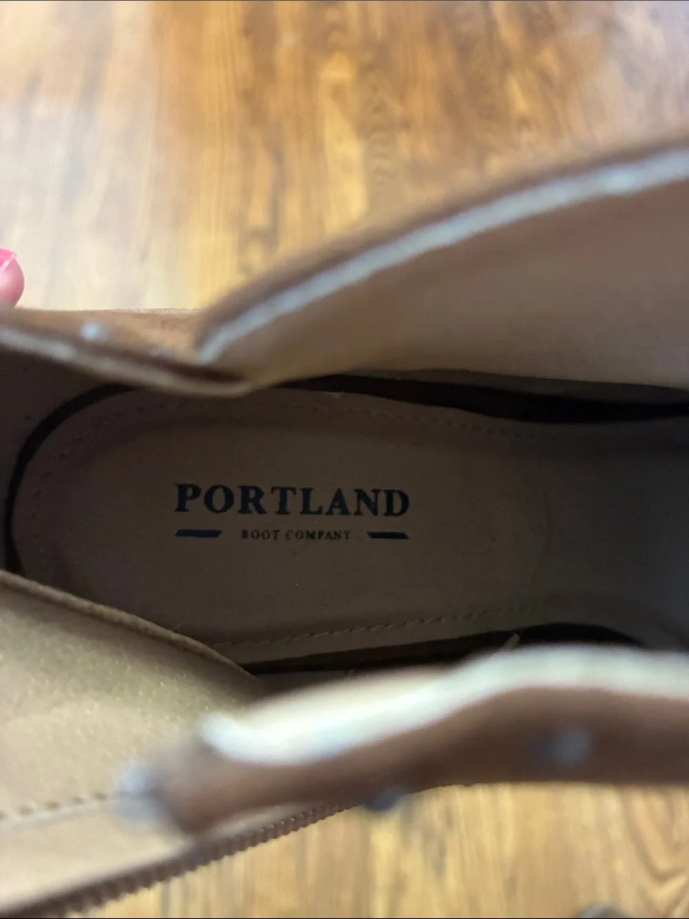 Portland boot company Brown Suede Open-Toe Ankle Booties with Stud Trim size 7.5